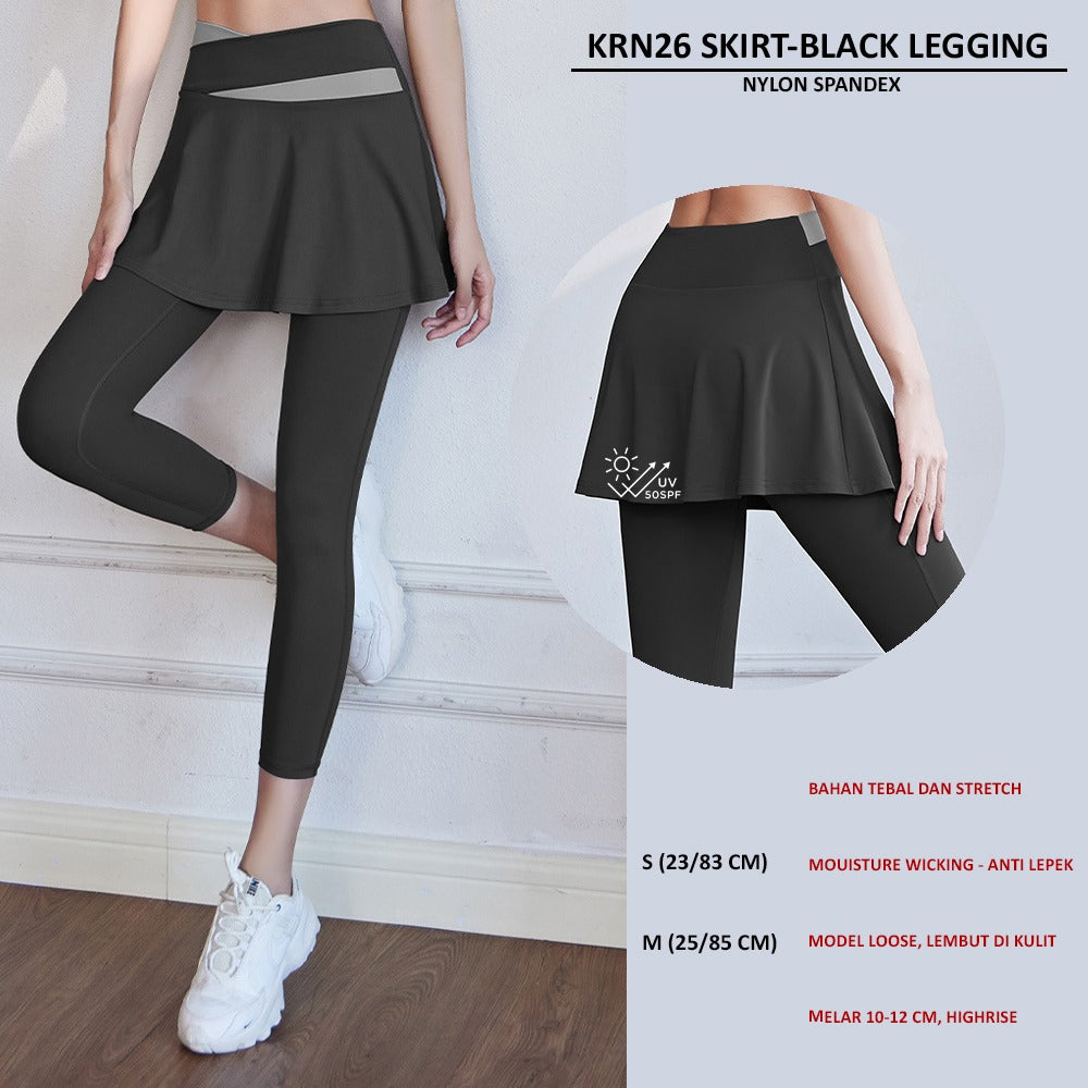 Celana Legging Olahraga Wanita Stretch (KRN26 SKIRT LEGGING)