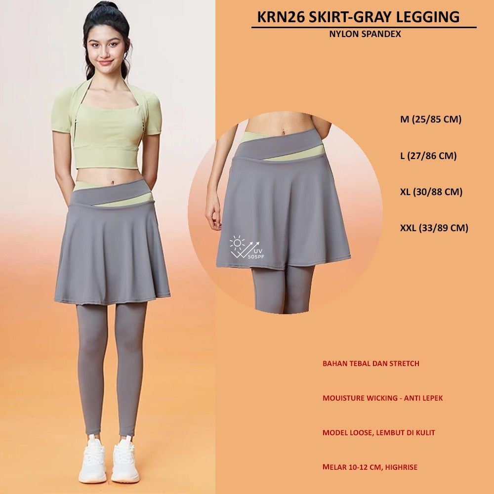 Celana Legging Olahraga Wanita Stretch (KRN26 SKIRT LEGGING)