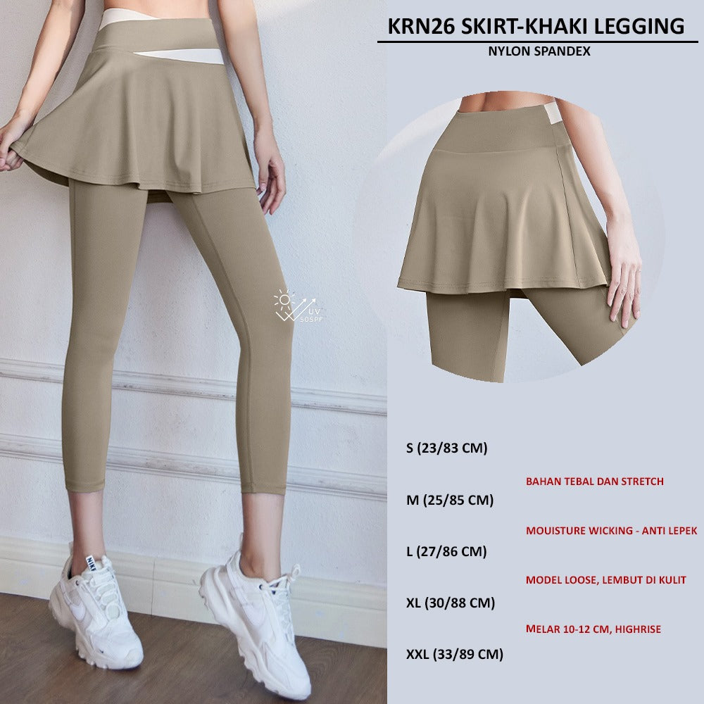 Celana Legging Olahraga Wanita Stretch (KRN26 SKIRT LEGGING)