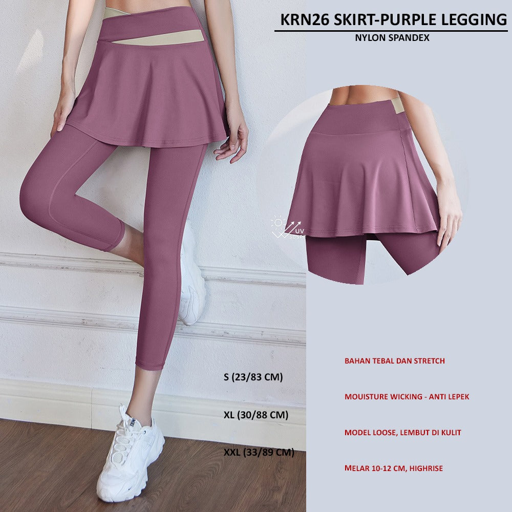 Celana Legging Olahraga Wanita Stretch (KRN26 SKIRT LEGGING)