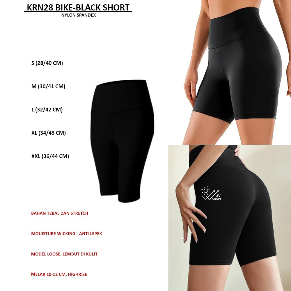 Celana Pendek Olahraga Wanita Stretch Highrise (KRN28 BIKE SHORT)