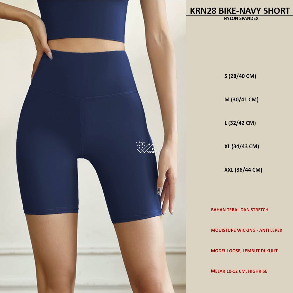 Celana Pendek Olahraga Wanita Stretch Highrise (KRN28 BIKE SHORT)