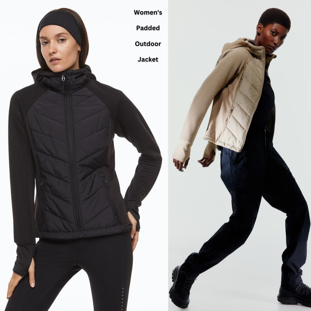 Jaket Wanita Lengan Panjang Padded Waterpoof (HMJ529 HOODED JACKET)