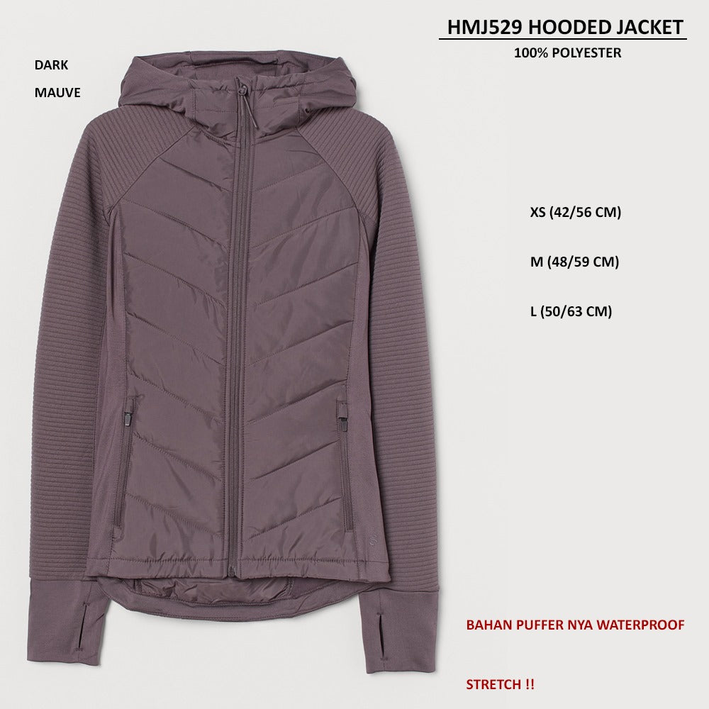 Jaket Wanita Lengan Panjang Padded Waterpoof (HMJ529 HOODED JACKET)