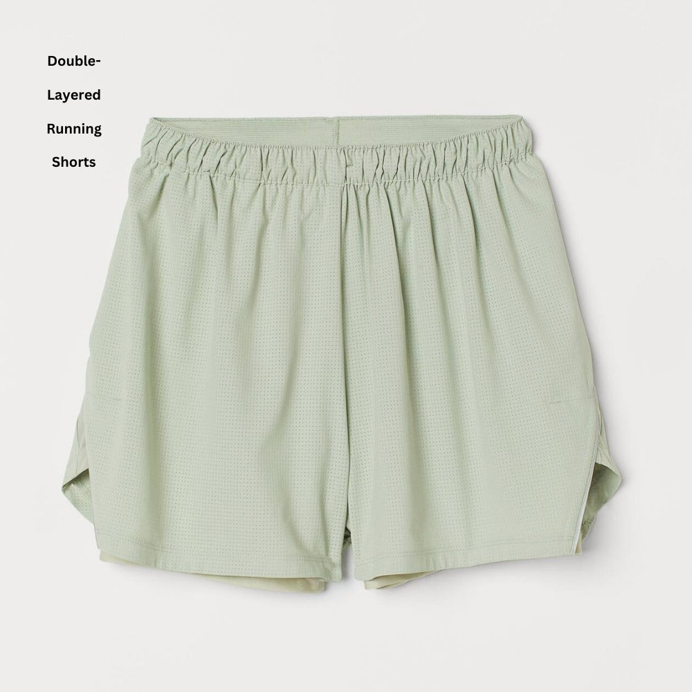 Celana Pendek Olahraga Wanita Highwaist (HMP545 LAYERED MEST-PISTACHIO SHORT)
