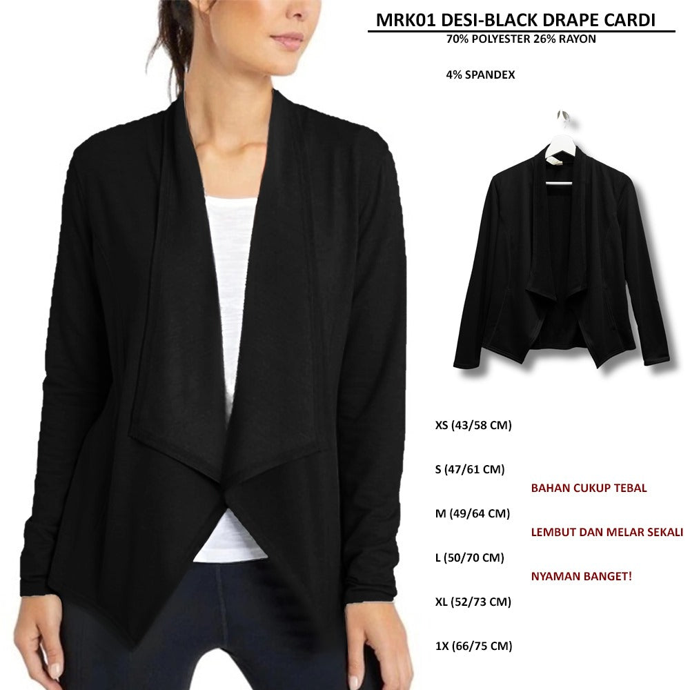 Cardigan Wanita Lengan Panjang (MRK01 DESI DRAPE CARDI)