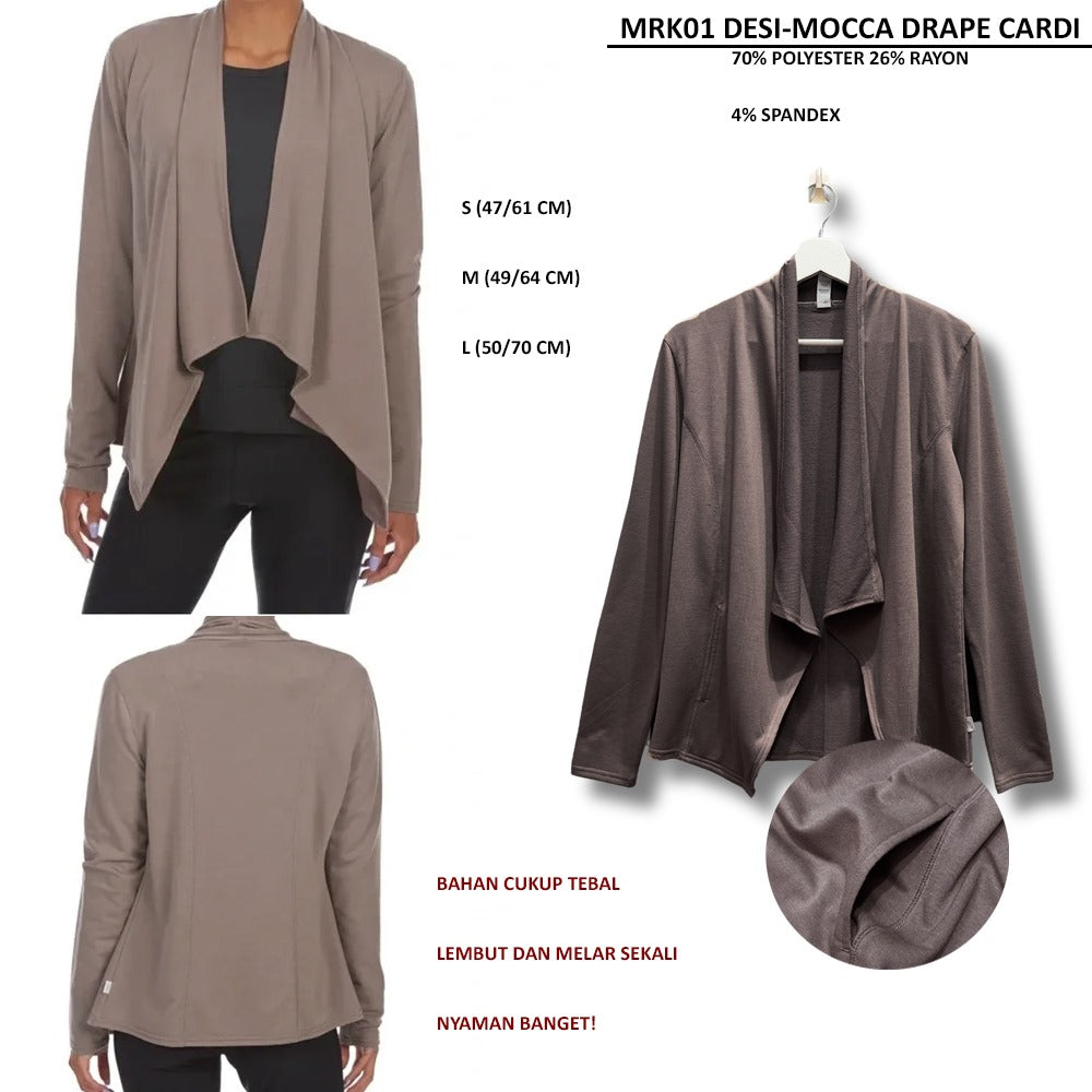 Cardigan Wanita Lengan Panjang (MRK01 DESI DRAPE CARDI)