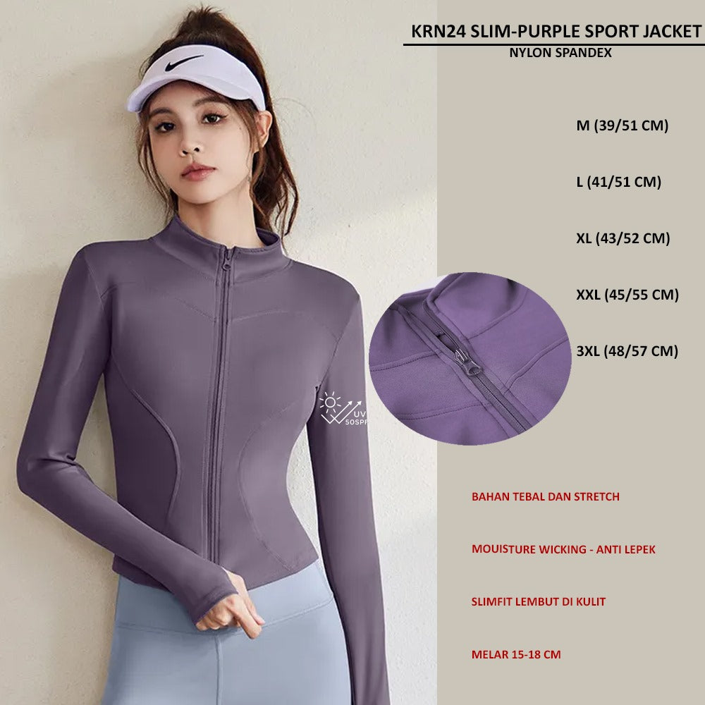 Jaket Olahraga Wanita Lengan Panjang (KRN24 SLIM SPORT JACKET)
