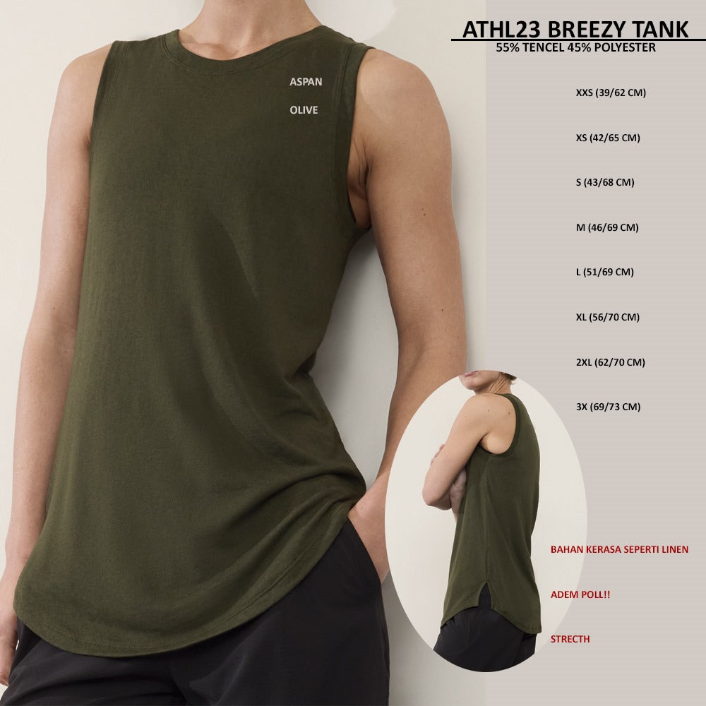 Atasan Tanktop Wanita Strecth (ATHL24 BREEZY TANK)