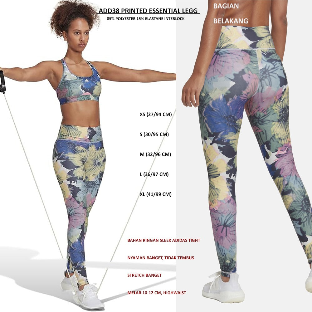 Celana Legging Panjang Olahraga Wanita (ADD38 PRINTED ESSENTIAL LEGG)