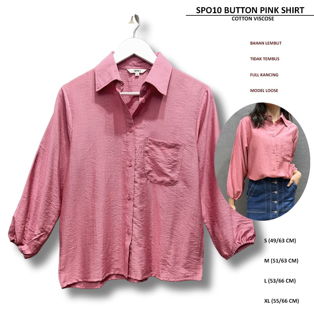Atasan Kemeja Wanita Lengan Panjang (SPO10 BUTTON SHIRT)