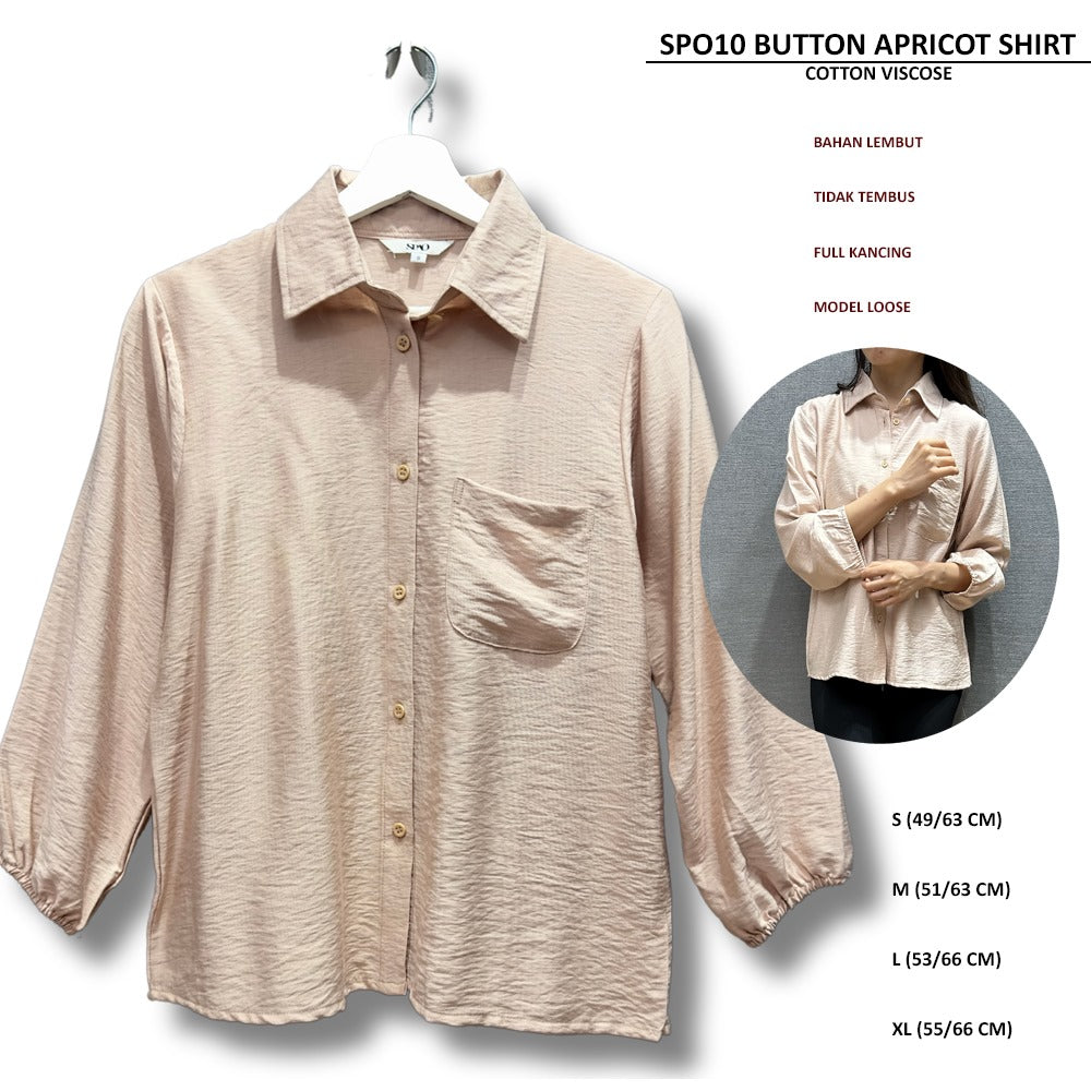Atasan Kemeja Wanita Lengan Panjang (SPO10 BUTTON SHIRT)
