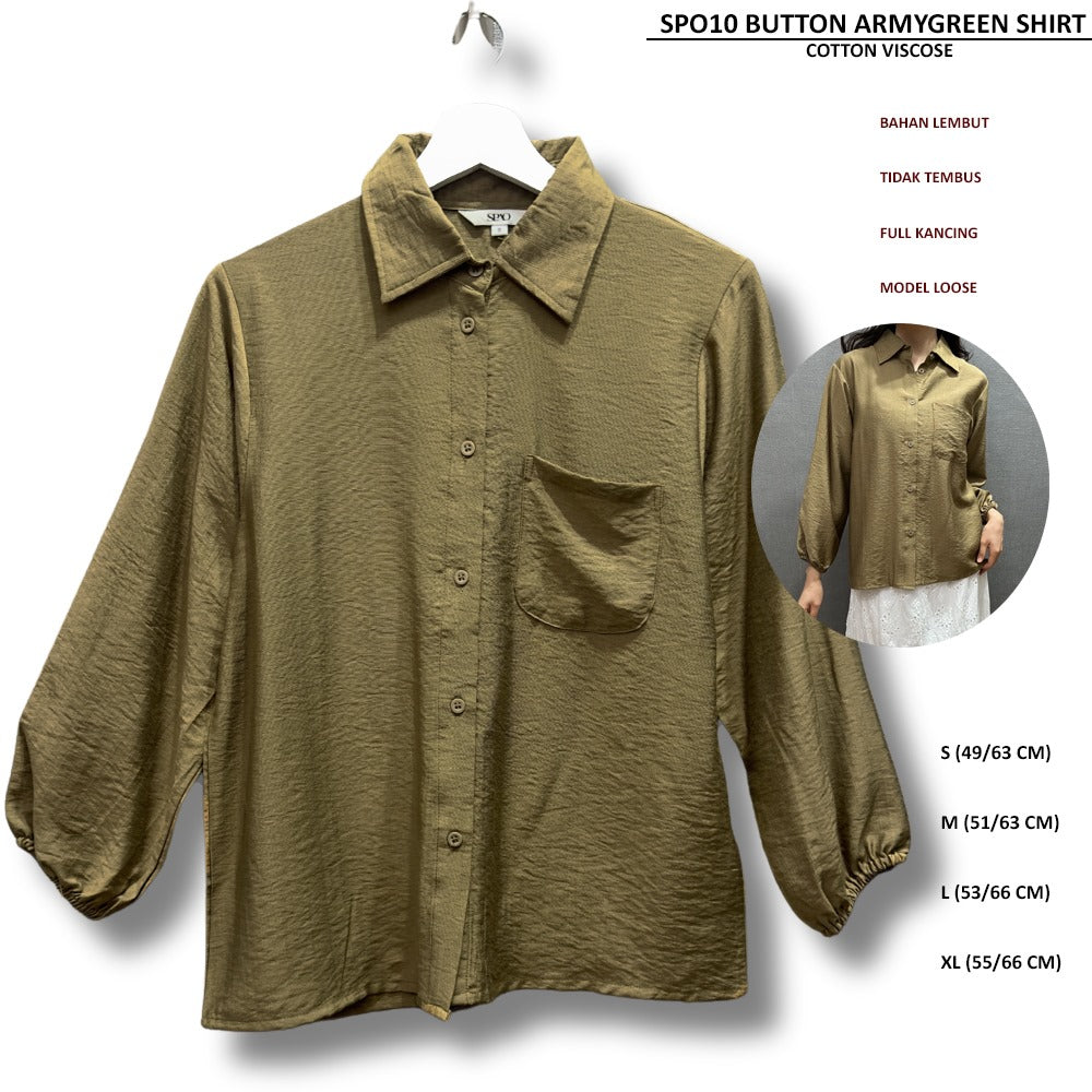 Atasan Kemeja Wanita Lengan Panjang (SPO10 BUTTON SHIRT)