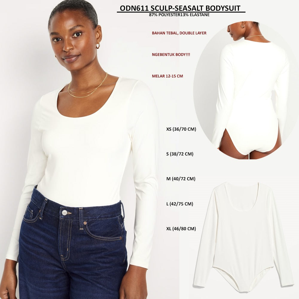 Atasan Bodysuit Wanita Lengan Panjang (ODN611 SCULP BODYSUIT)