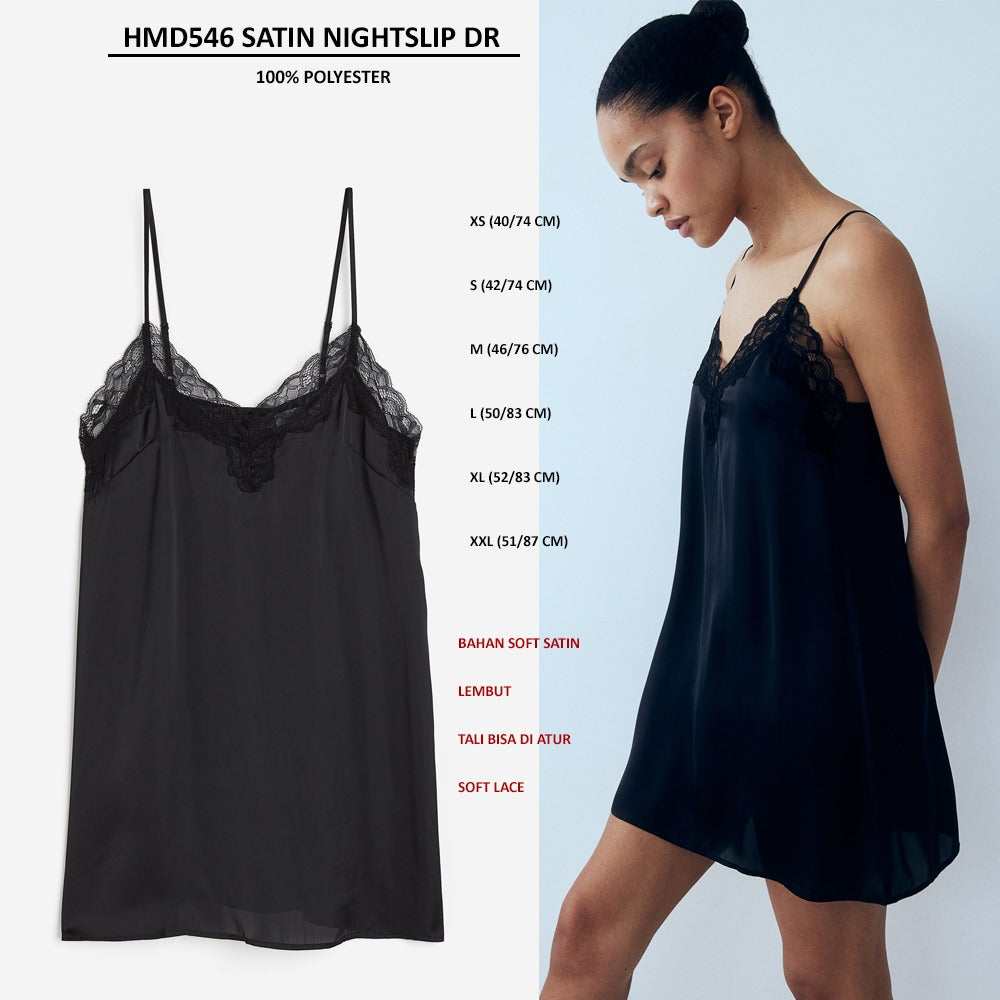 Dress Mini Wanita Tanpa Lengan (HMD546 SATIN NIGHTSLIP DR)