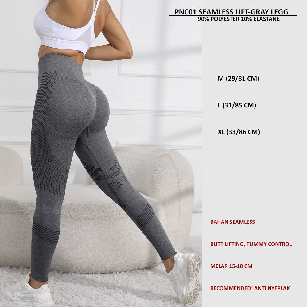 Celana Legging Olahraga Wanita (PNC01 SEAMLESS LIFT GRAY)