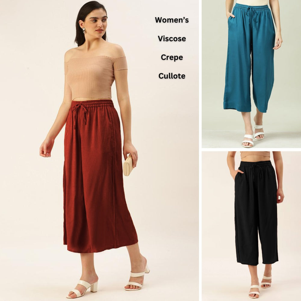 Celana Panjang Kulot Wanita (UNQ412 CREPE CULLOTE)