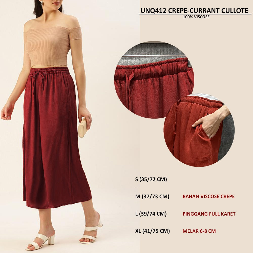 Celana Panjang Kulot Wanita (UNQ412 CREPE CULLOTE)