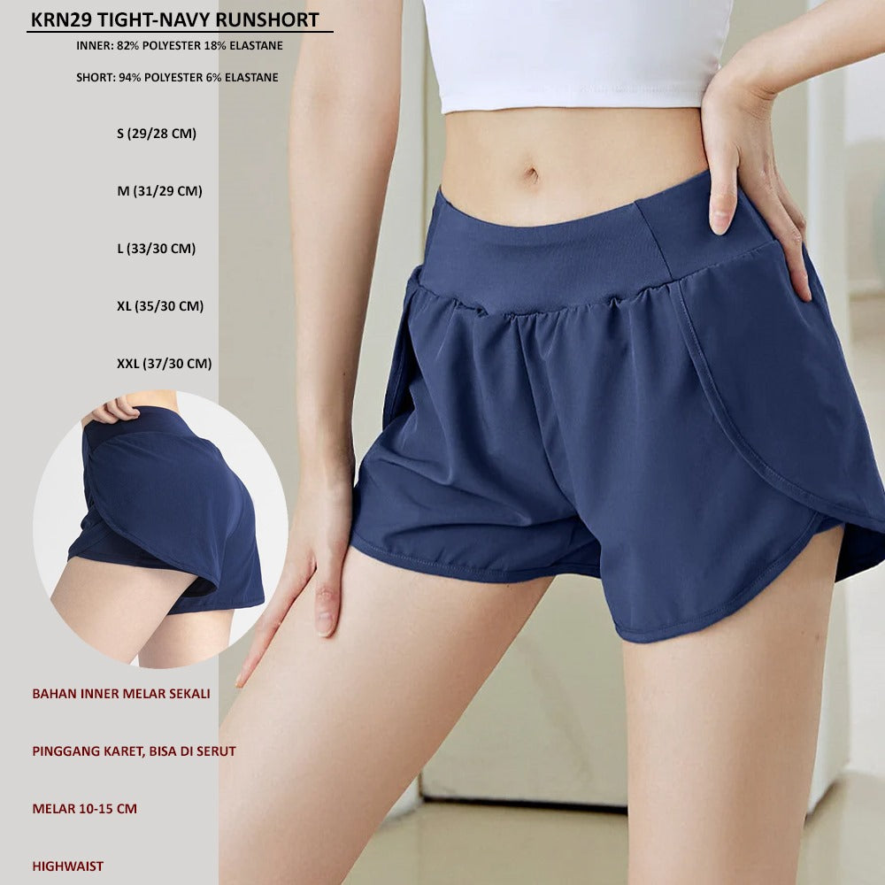 Celana Pendek Olahraga Wanita Highwaist (KRN29 TIGHT RUNSHORT)