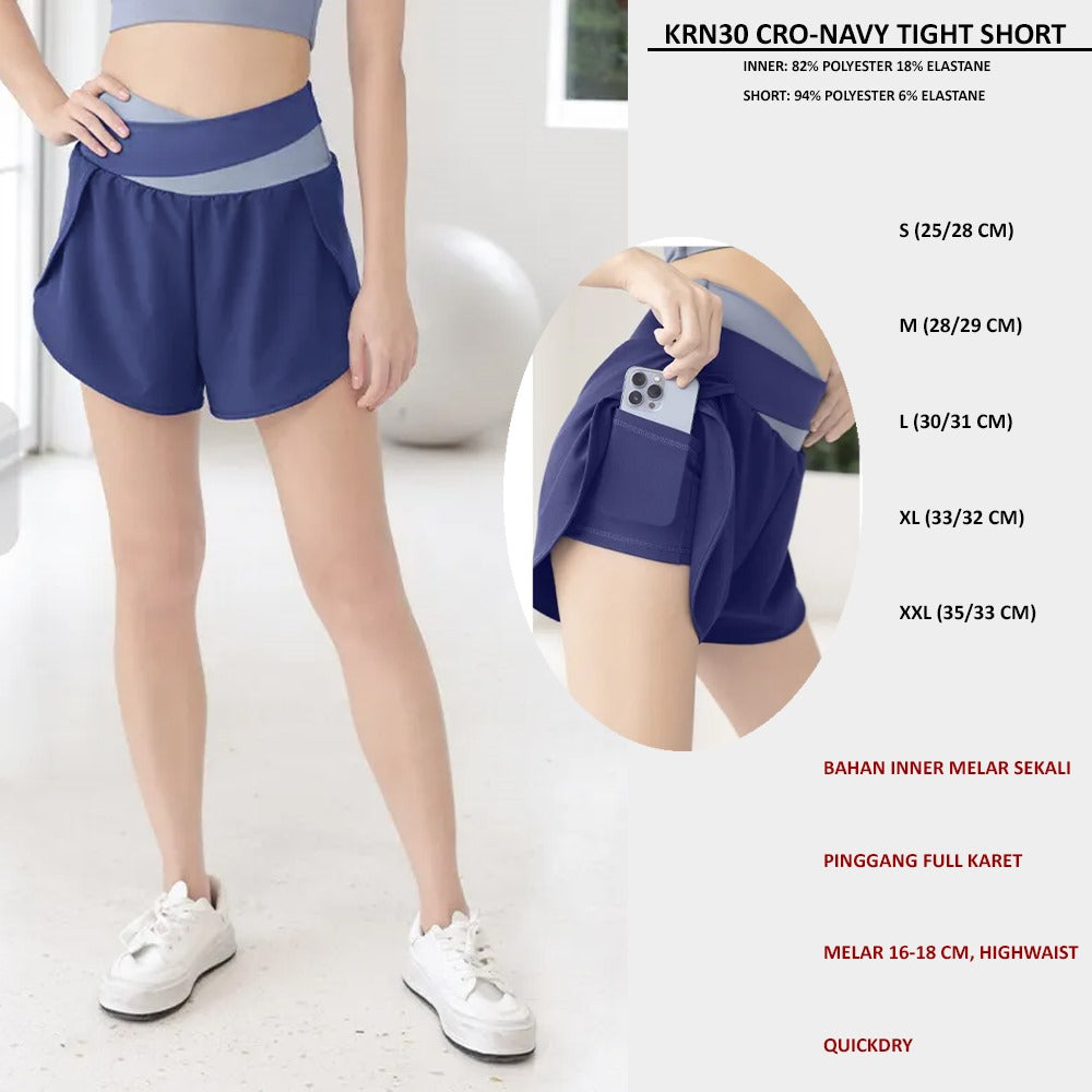 Celana Pendek Olahraga Wanita Quickdry (KRN30 CRO TIGHT SHORT)