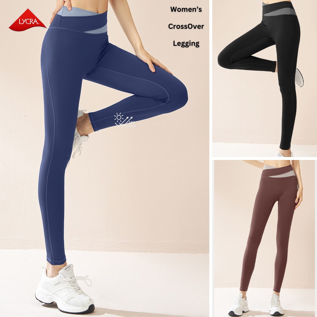 Celana Panjang Legging Wanita Highrise Stretch (KRN27 CROSSOVER LEGGING)