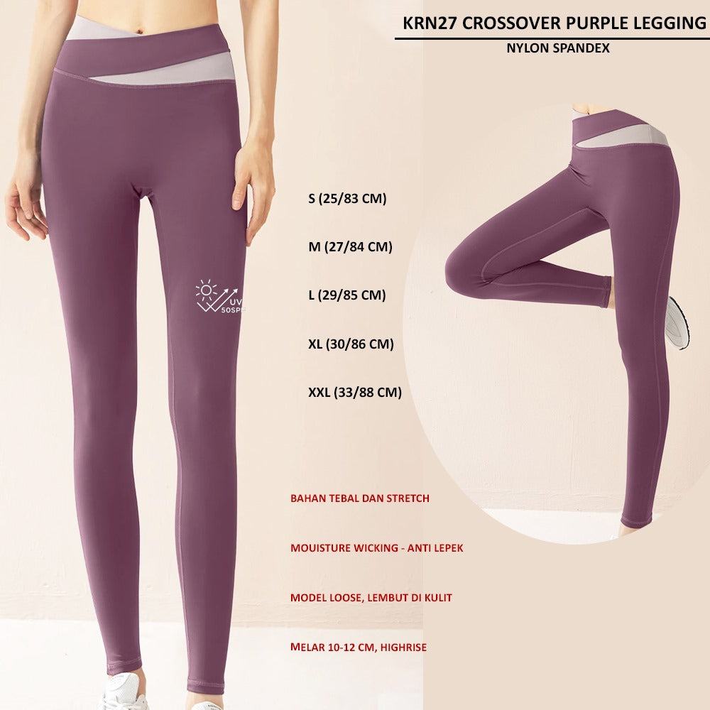 Celana Panjang Legging Wanita Highrise Stretch (KRN27 CROSSOVER LEGGING)