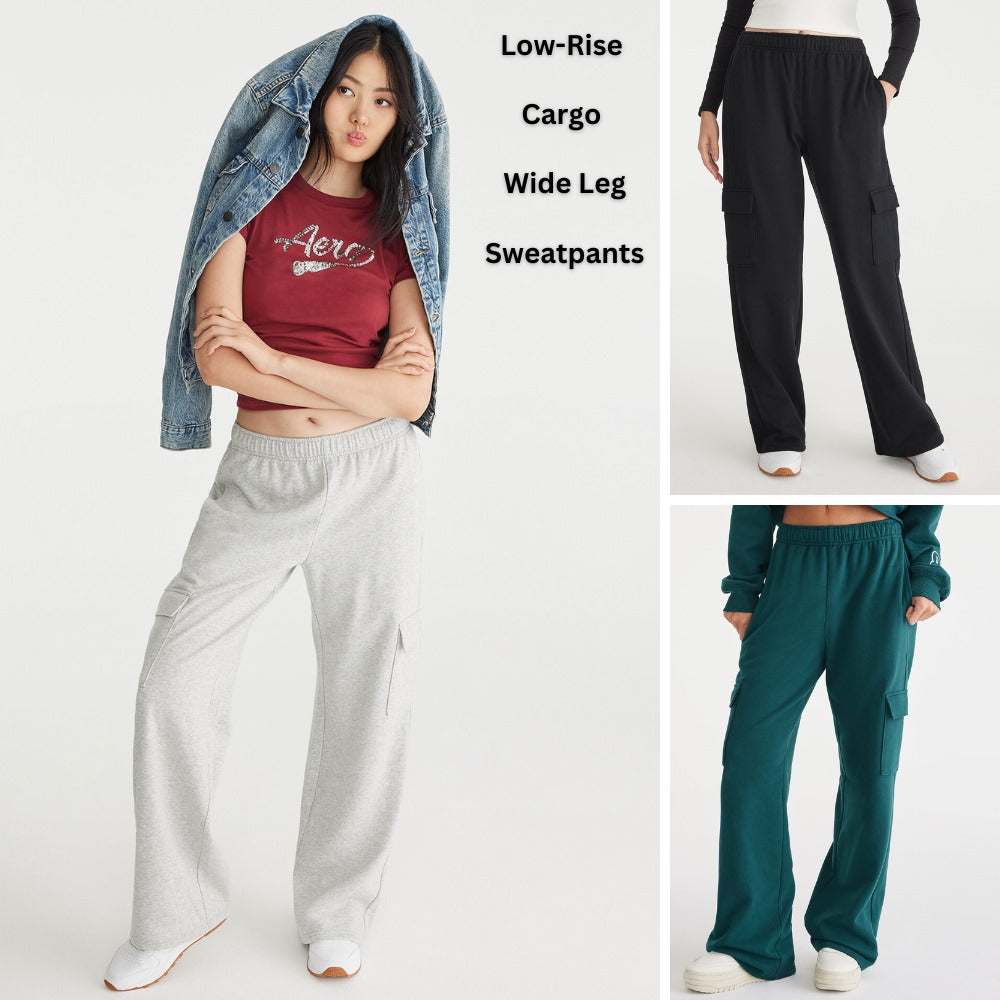 Celana Panjang Cargo Wanita Soft Fleece (AERP102 CARGO SWEAPANTS