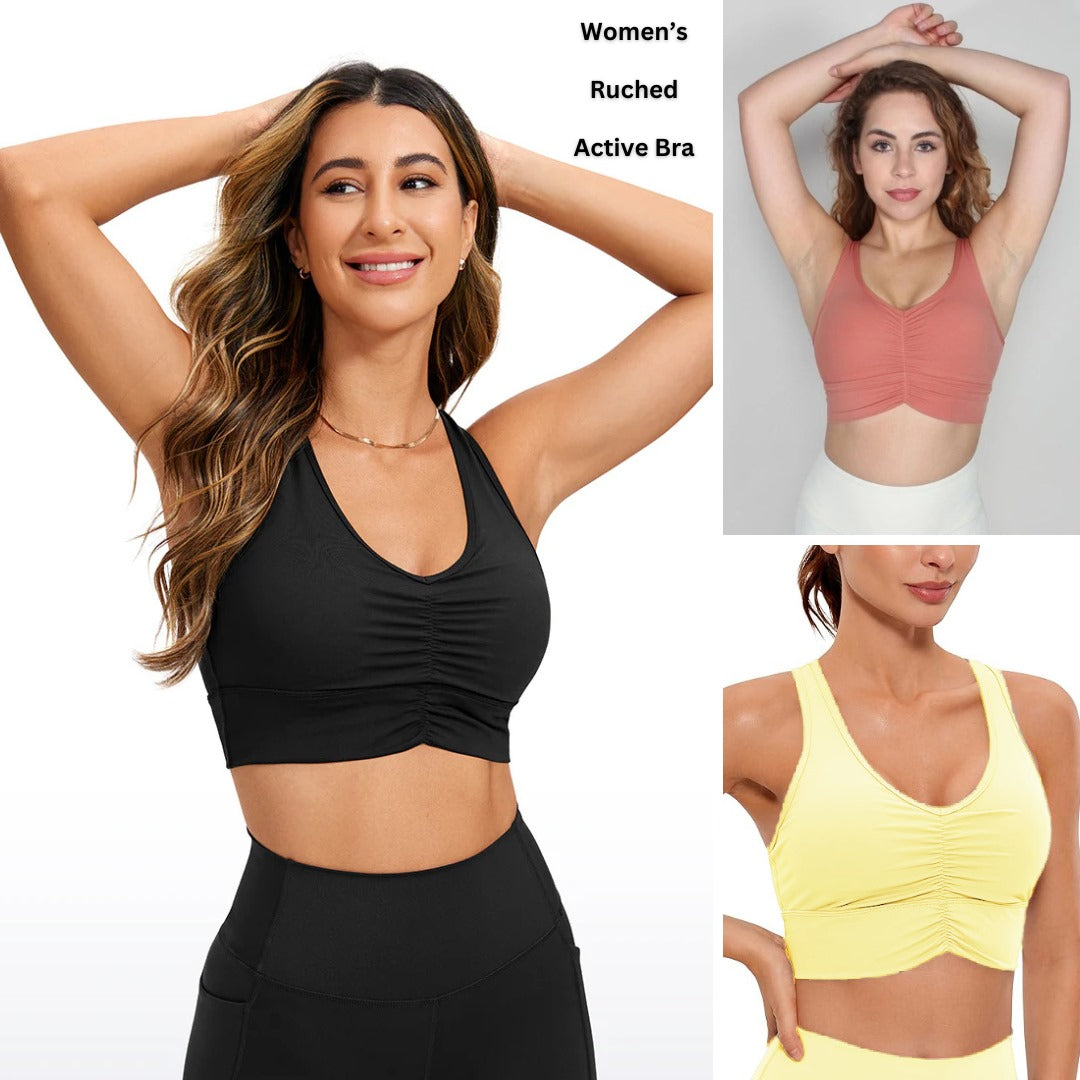 Sport Bra Wanita Soft Dryfit (ANK93 RUCHED SPORTBRA)