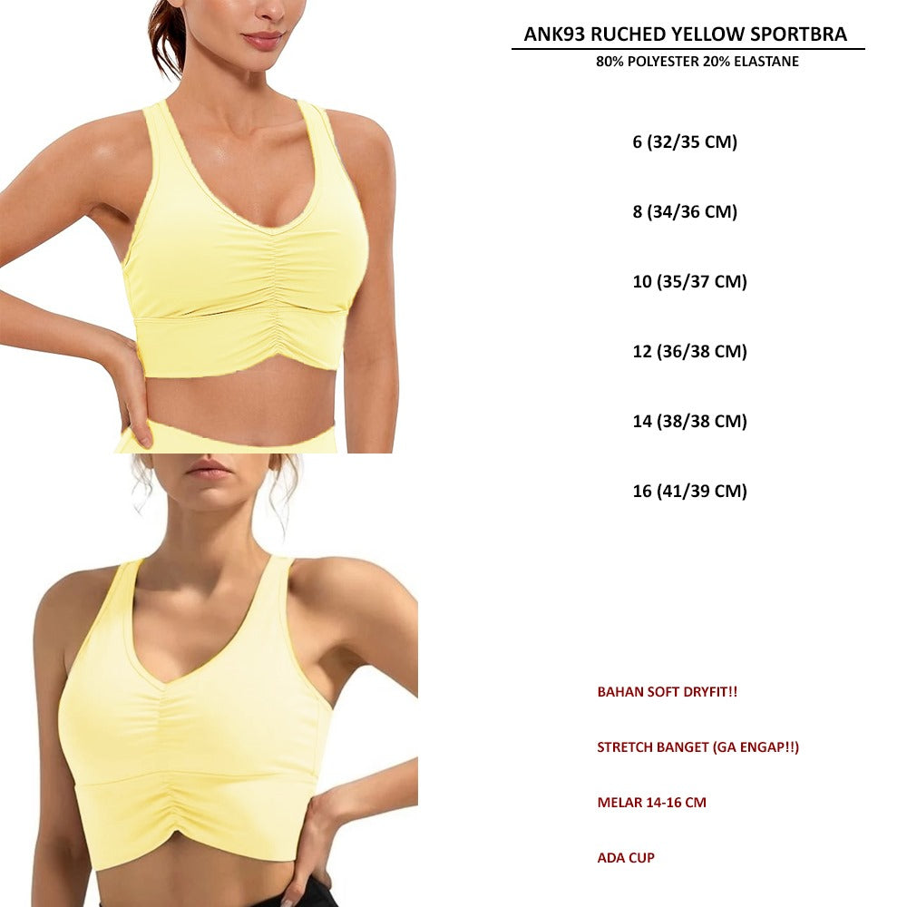 Sport Bra Wanita Soft Dryfit (ANK93 RUCHED SPORTBRA)