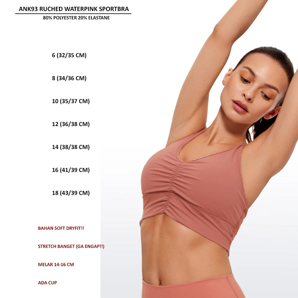 Sport Bra Wanita Soft Dryfit (ANK93 RUCHED SPORTBRA)