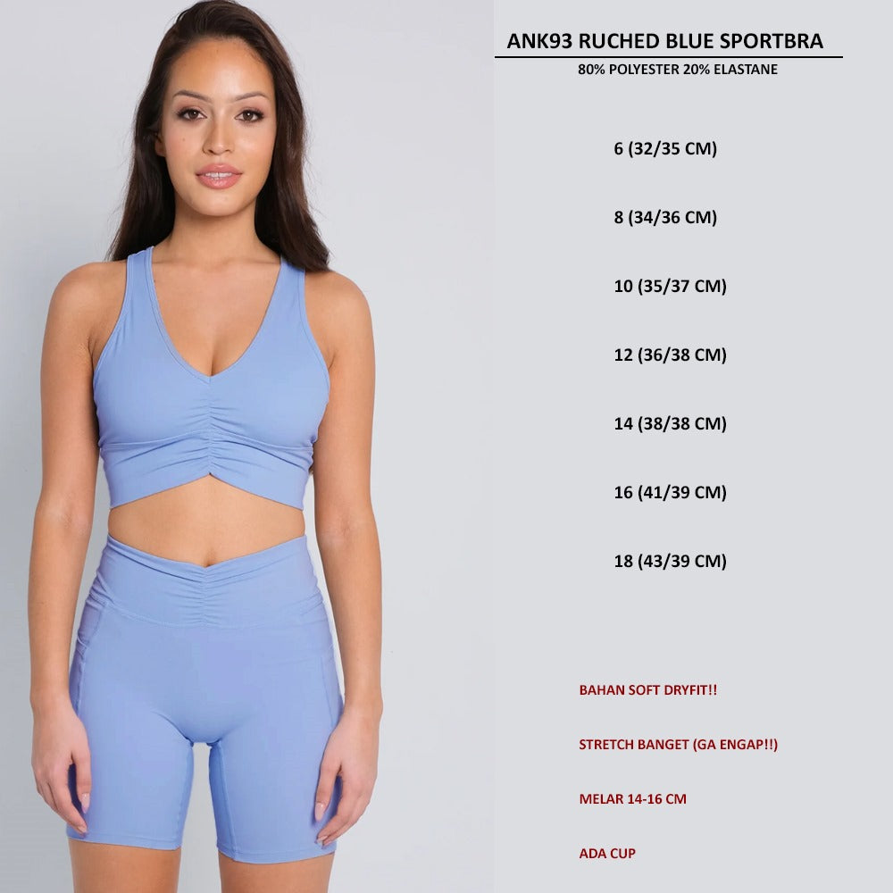 Sport Bra Wanita Soft Dryfit (ANK93 RUCHED SPORTBRA)