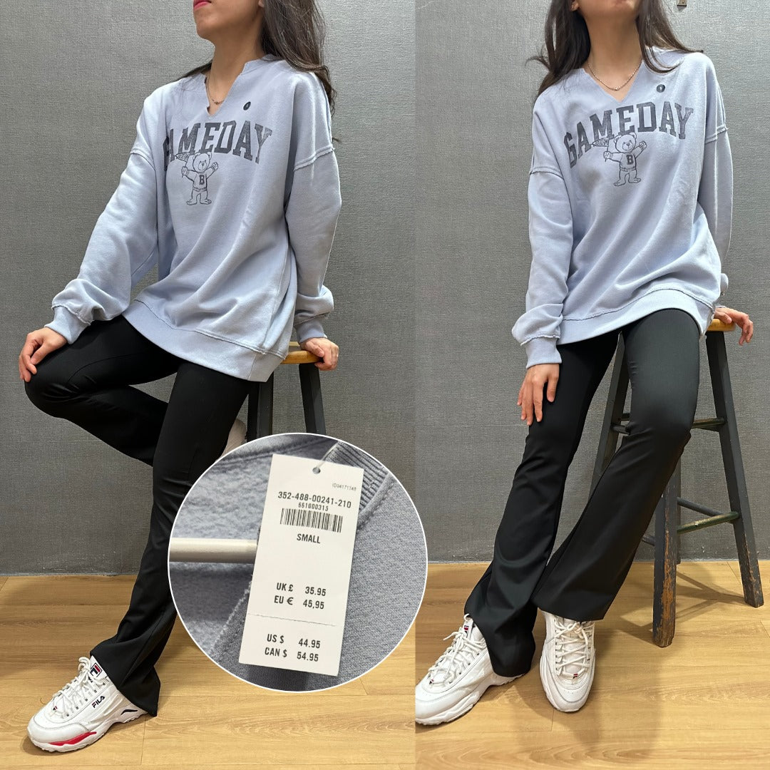 Sweatshirt Oversized Fit Wanita Soft Fleece (HOLL63 NOTCH-GAMEDAY SWEATSHIRT)