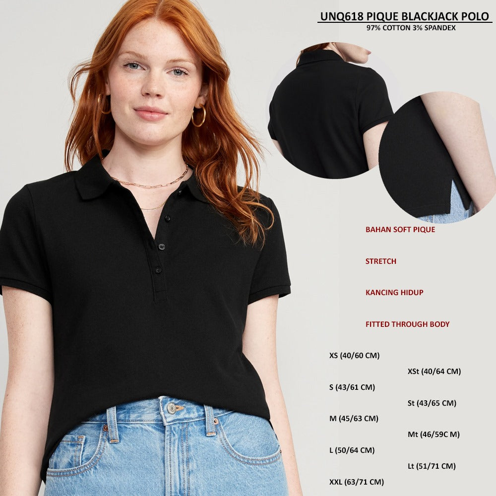 Atasan Polo Wanita Lengan Pendek (ODN618 PIQUE POLO)
