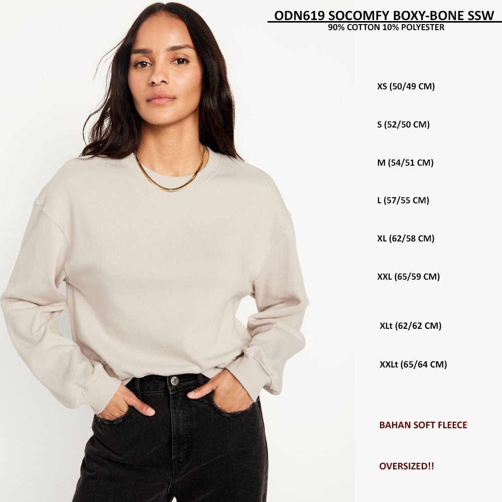 Sweater Wanita Oversized Lengan Panjang (ODN619 SOCOMFY BOXY SSW)