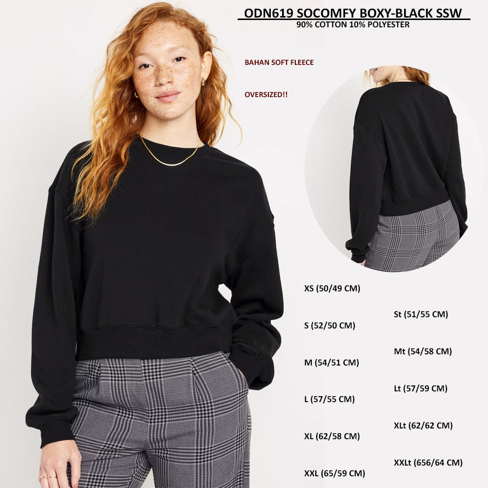 Sweater Wanita Oversized Lengan Panjang (ODN619 SOCOMFY BOXY SSW)