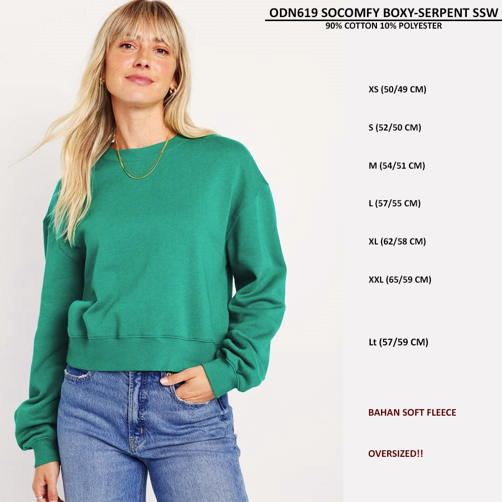 Sweater Wanita Oversized Lengan Panjang (ODN619 SOCOMFY BOXY SSW)