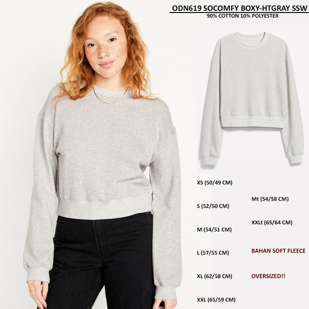 Sweater Wanita Oversized Lengan Panjang (ODN619 SOCOMFY BOXY SSW)