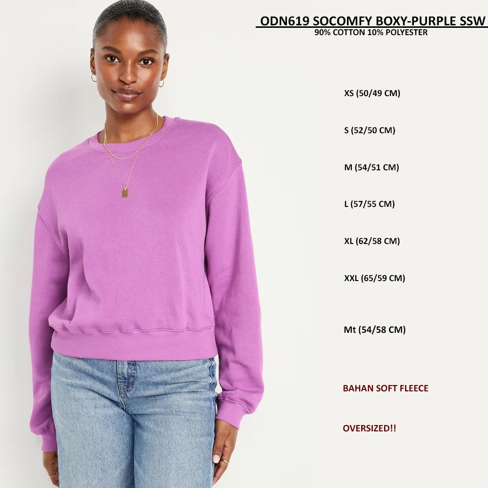 Sweater Wanita Oversized Lengan Panjang (ODN619 SOCOMFY BOXY SSW)