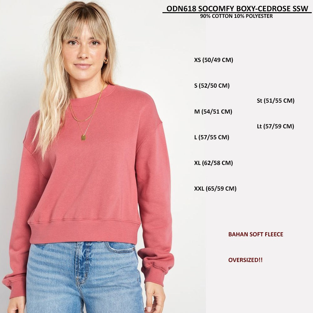 Sweater Wanita Oversized Lengan Panjang (ODN619 SOCOMFY BOXY SSW)
