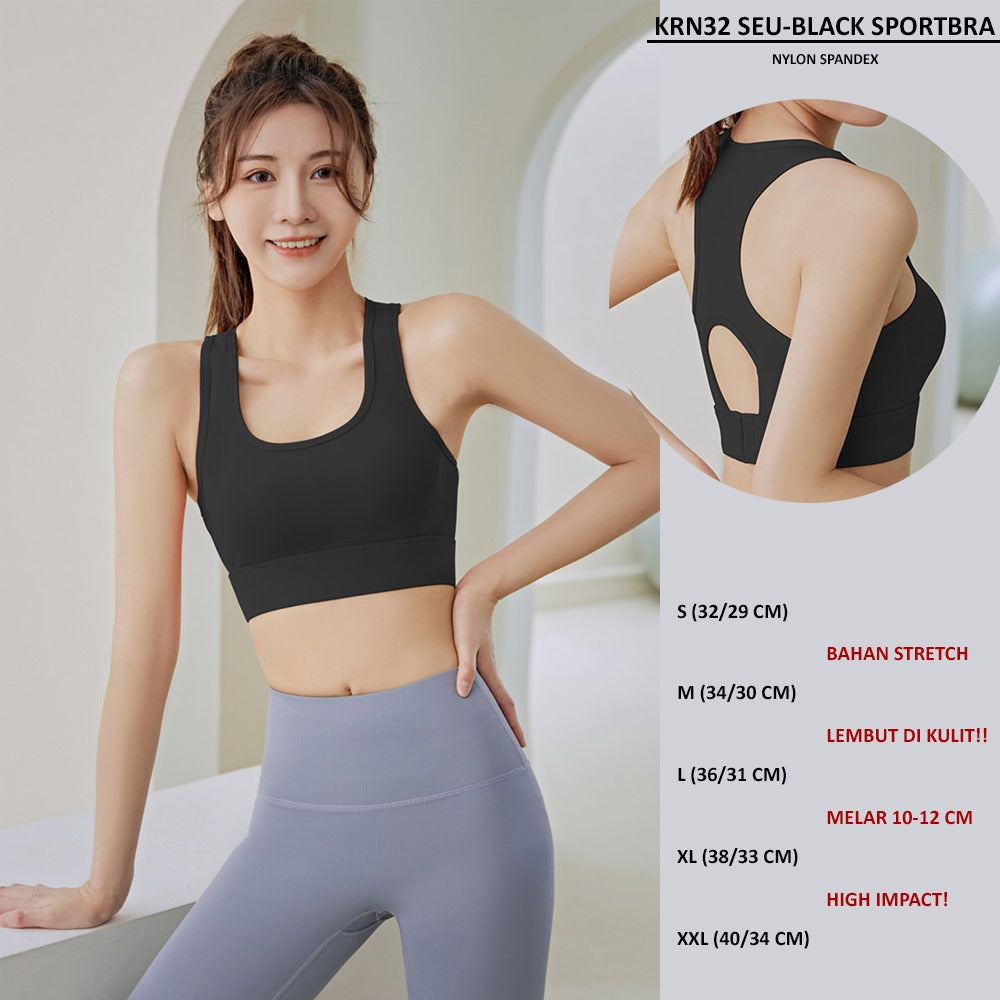 Sport Bra Wanita Stretch High Impact (KRN32 SEU SPORTBRA)