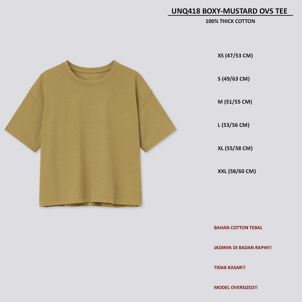 Atasan Kaos Wanita Oversized Lengan Pendek (UNQ418 BOXY OVS TEE)
