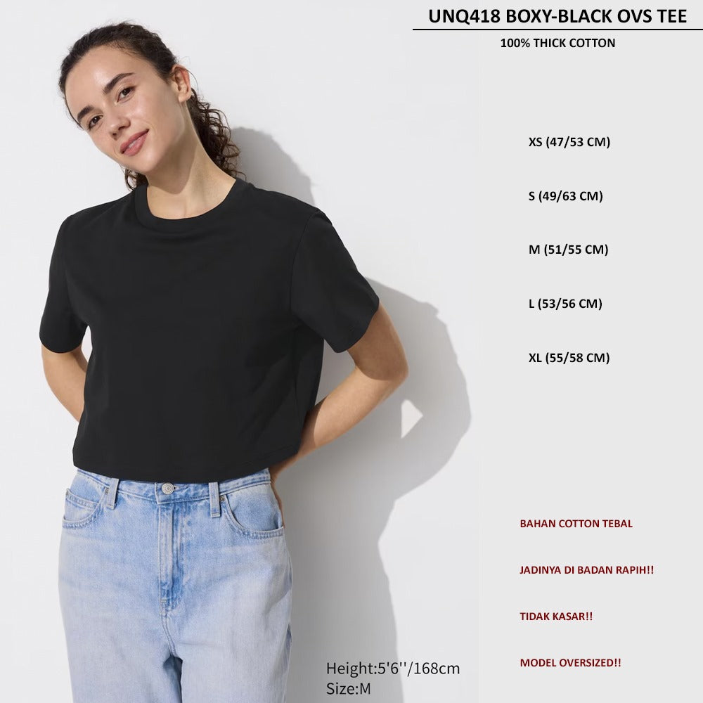 Atasan Kaos Wanita Oversized Lengan Pendek (UNQ418 BOXY OVS TEE)