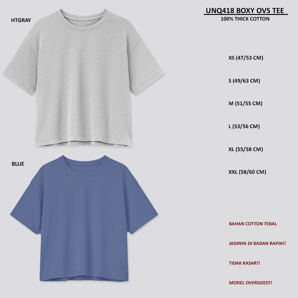 Atasan Kaos Wanita Oversized Lengan Pendek (UNQ418 BOXY OVS TEE)