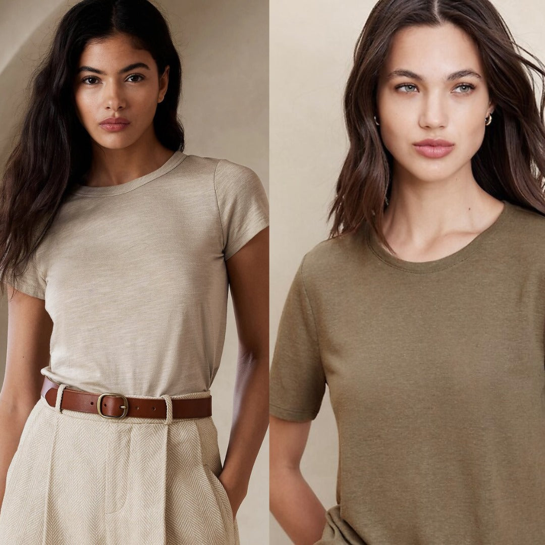 Atasan Kaos Wanita Lengan Pendek (BREP91 LINEN SHORTSLV TEE)