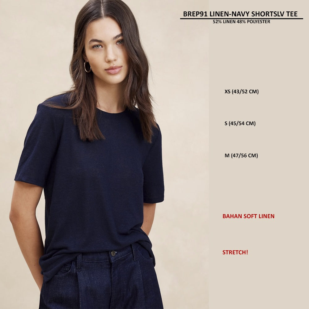 Atasan Kaos Wanita Lengan Pendek (BREP91 LINEN SHORTSLV TEE)