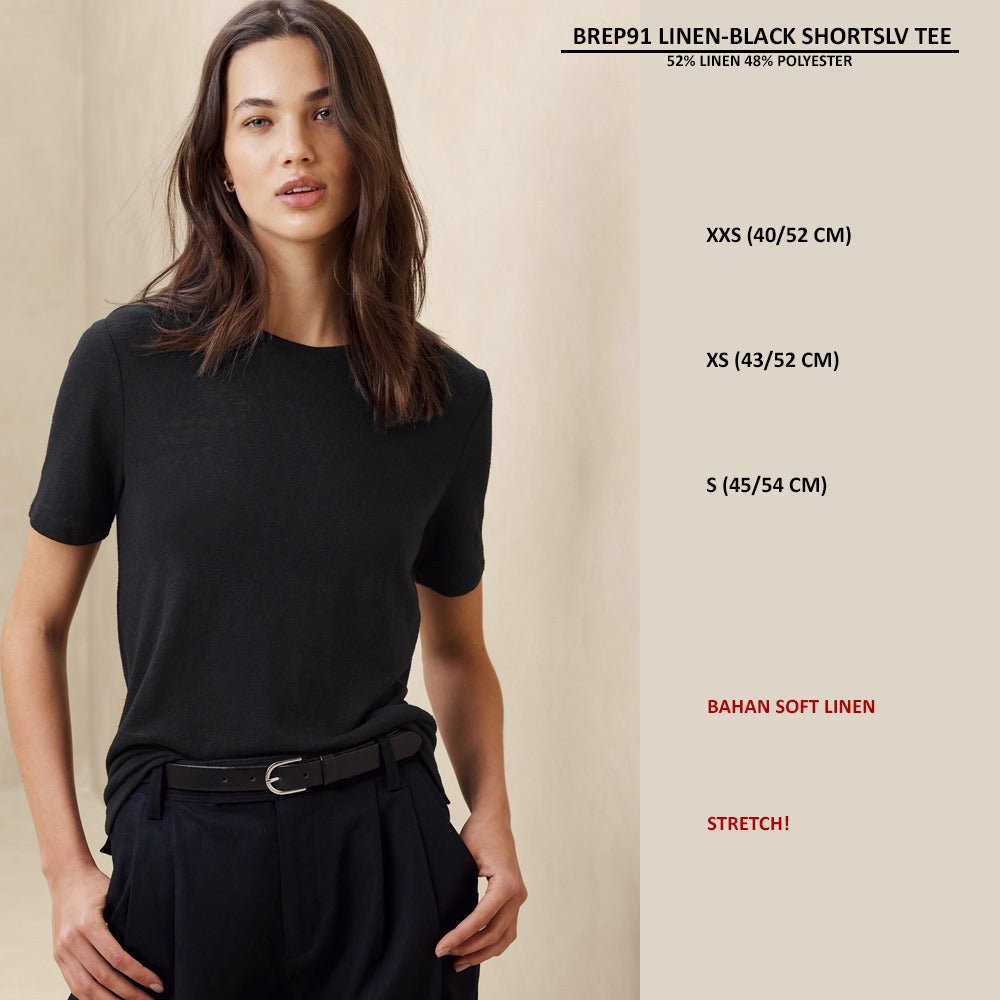Atasan Kaos Wanita Lengan Pendek (BREP91 LINEN SHORTSLV TEE)