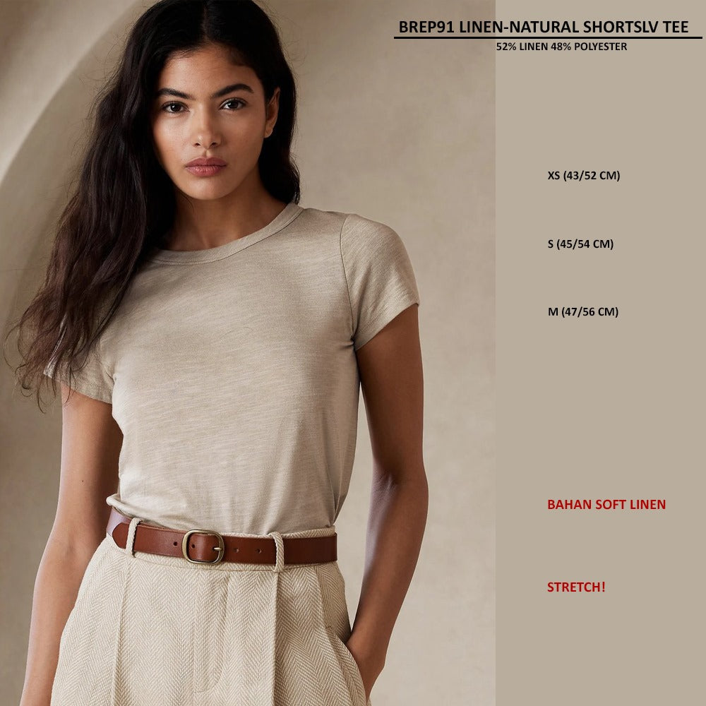 Atasan Kaos Wanita Lengan Pendek (BREP91 LINEN SHORTSLV TEE)