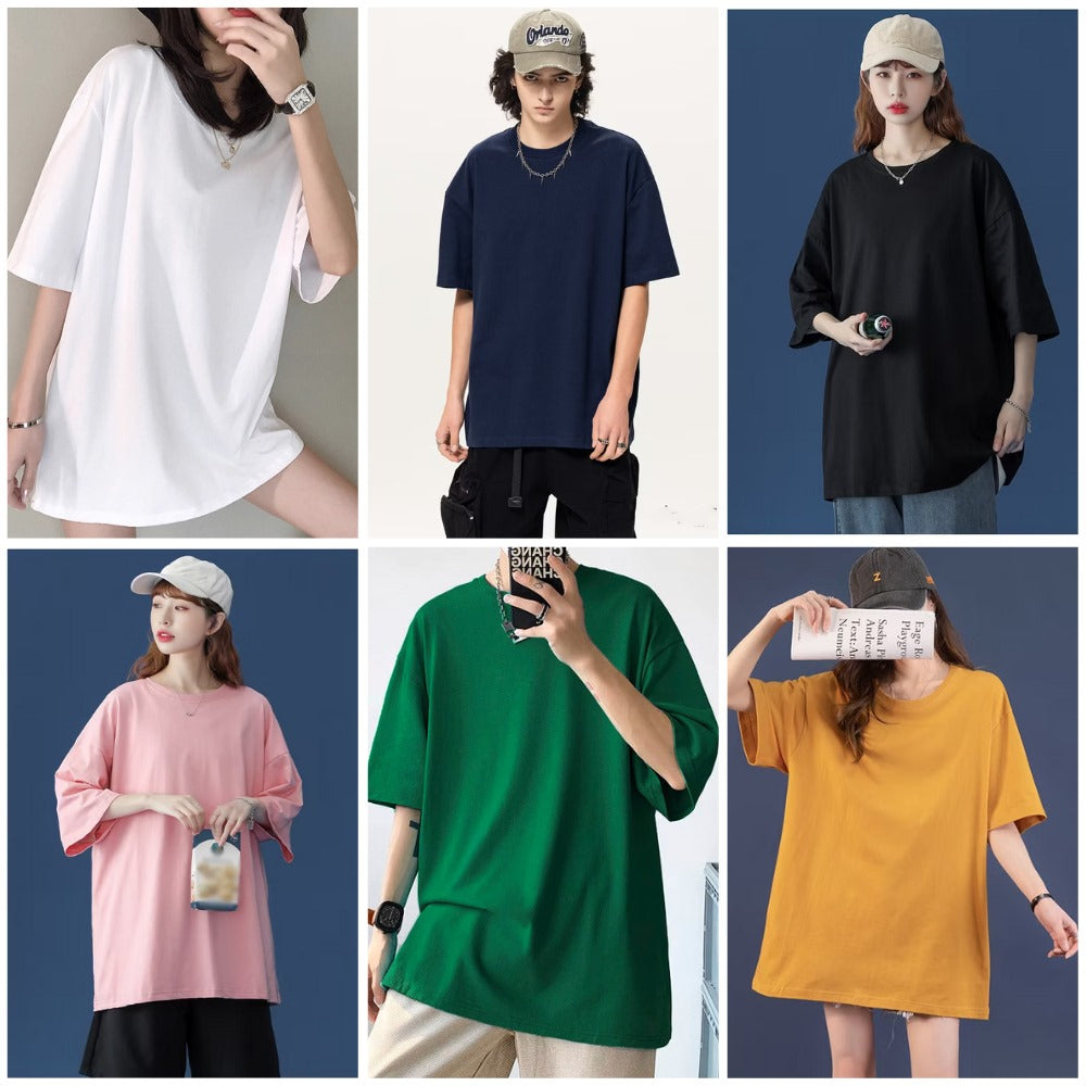 Atasan Kaos Oversized Katun Polos Unisex Tebal (JPN55 OVERSIZED TEE)