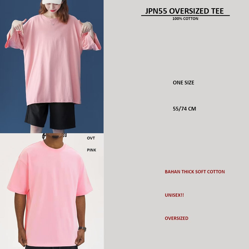 Atasan Kaos Oversized Katun Polos Unisex Tebal (JPN55 OVERSIZED TEE)