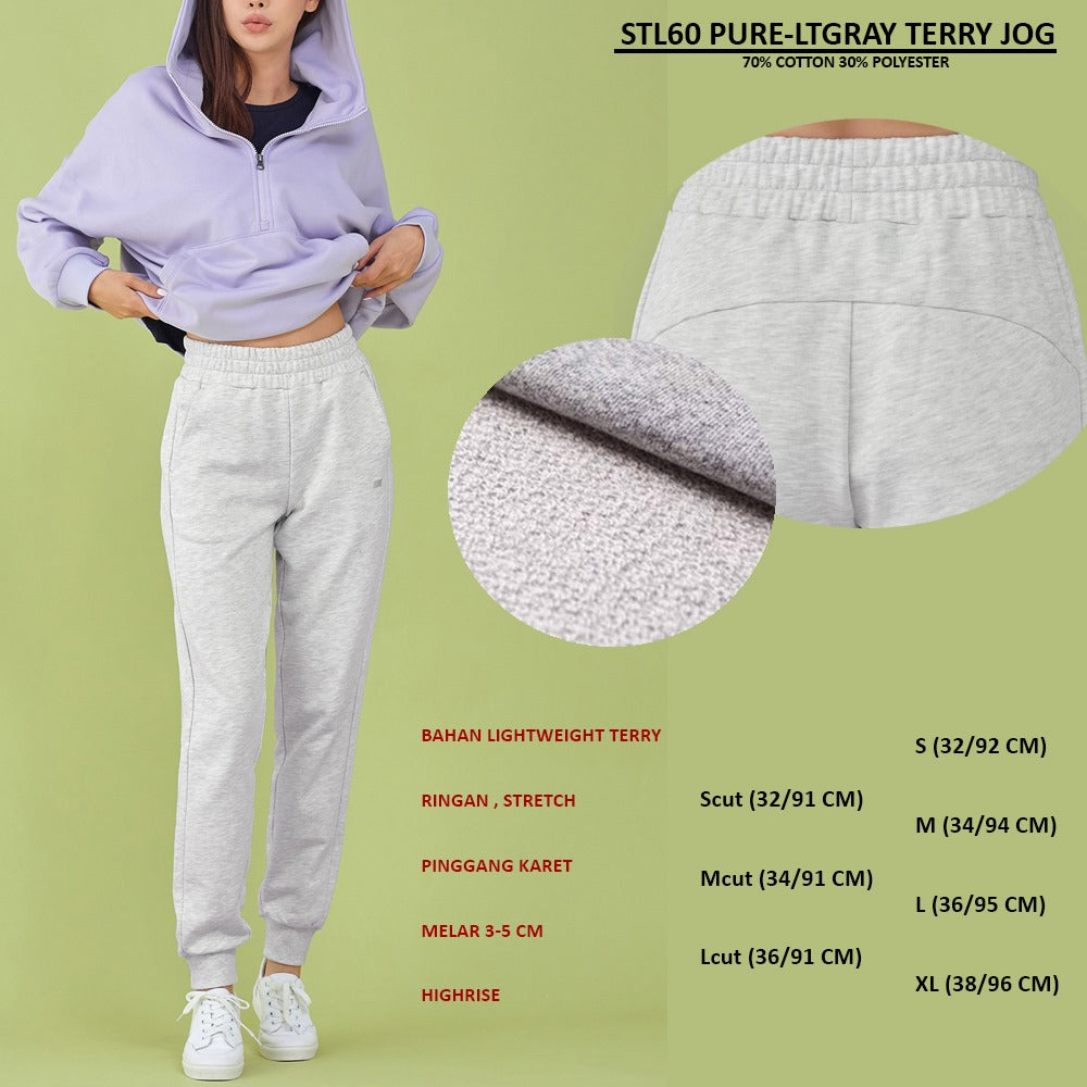 Celana Panjang Jogger Wanita Highrise Terry (STL60 PURE TERRY JOGGER)